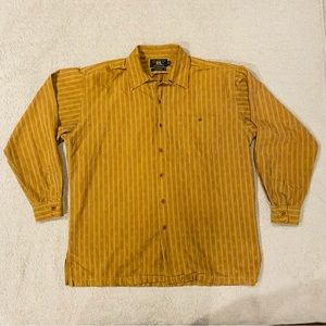 Ralph Lauren Double RL Brown Striped Button Shirt Men’s Size Medium